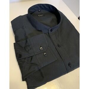 Paul Smith Collarless London‎ Long Sleeve Button Up Shirt Men's Size 44